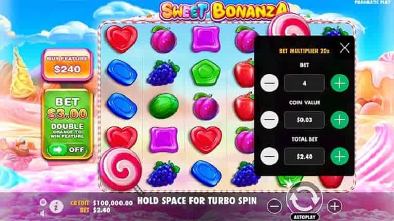 Setting Your Bet in Sweet Bonanza